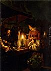 Petrus Van Schendel The Candlelit Market painting